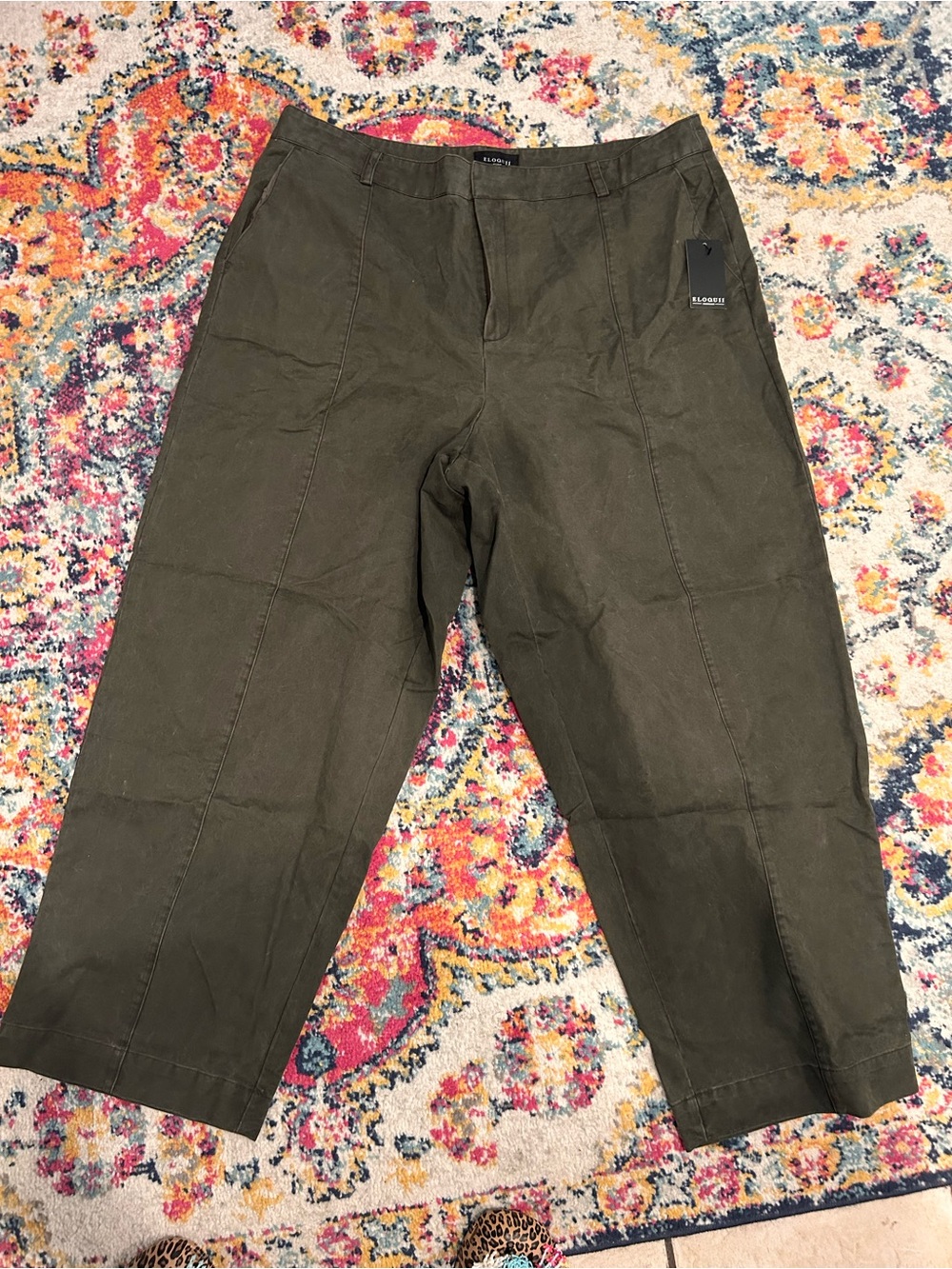 NWT Eloquii Olive Barrel Pants